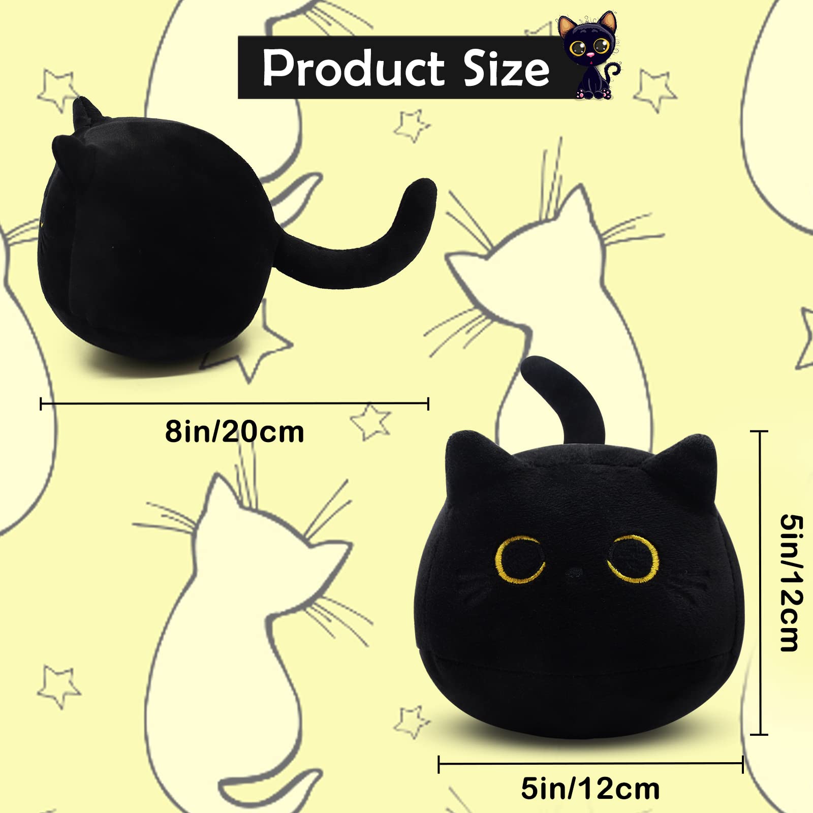 Amazon.co.jp: JIAJEGTGT 黒猫ぬいぐるみ 3個 かわいいミニ黒猫の